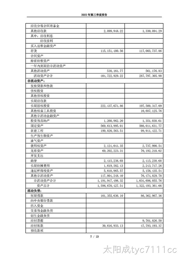 太阳成tyc7111cc2022年第三季度报告_页面_07