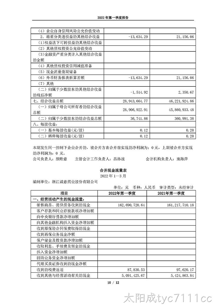 太阳成tyc7111cc2022年第一季度报告_页面_10